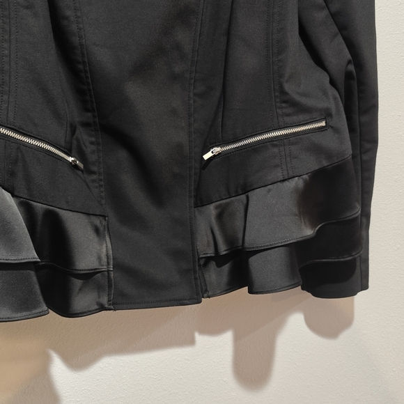 Coquette Aesthetic Asymmetrical Moto Jacket Plus Size 18 NWOT Lane Bryant Lace - Picture 4 of 9